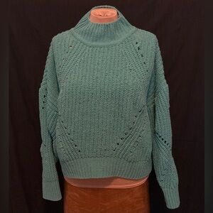 Fashion Nova Light Turquoise/Seafoam Chenille Mock‎ Turtleneck Sweater